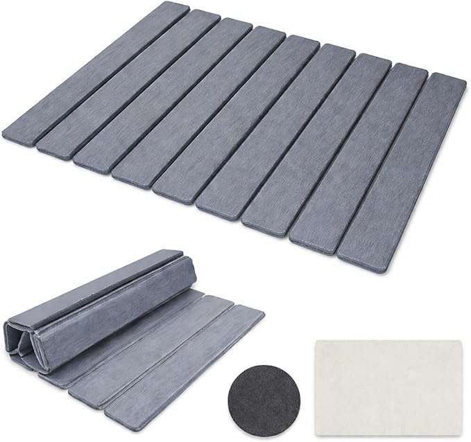 Diatomite Stone Drying Mat Kitchen Counter, Super Absorbent Quick Dry Surface for Dishes Cups Bottles, Diatomaceous Earth Dish Drainer Pad, Multipurpose Bathroom Floor Pet Bowl Plant Tray