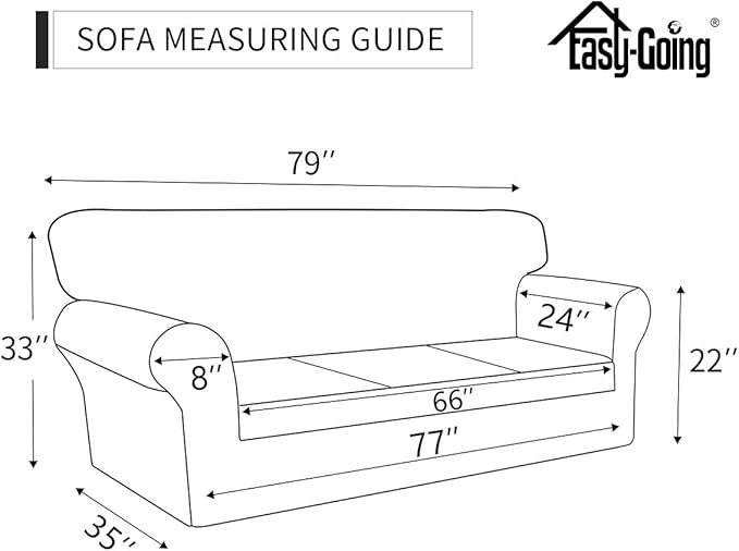 Easy-Going Sofa Slipcover Waterproof Couch Cover for 3 Cushion Couch Sofa Cover Furniture Protector Cover Pets Covers Washable Non-Slip Fabric Pets Kids Children Dog Cat (Sofa, Camel)