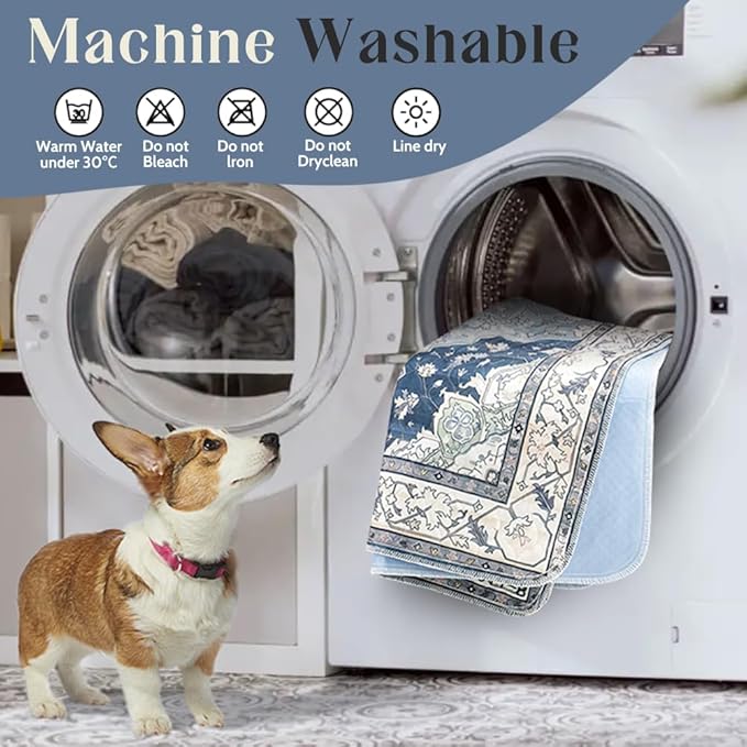 Washable Pee Pads for Dogs 2 Pack Reusable Puppy Training Pads 36"x36" Super Absorbent Waterproof Dog Training Pads, Non-Slip Potty Pads Whelping Pads Litter Mat Pet Supplies - Navy/Mix