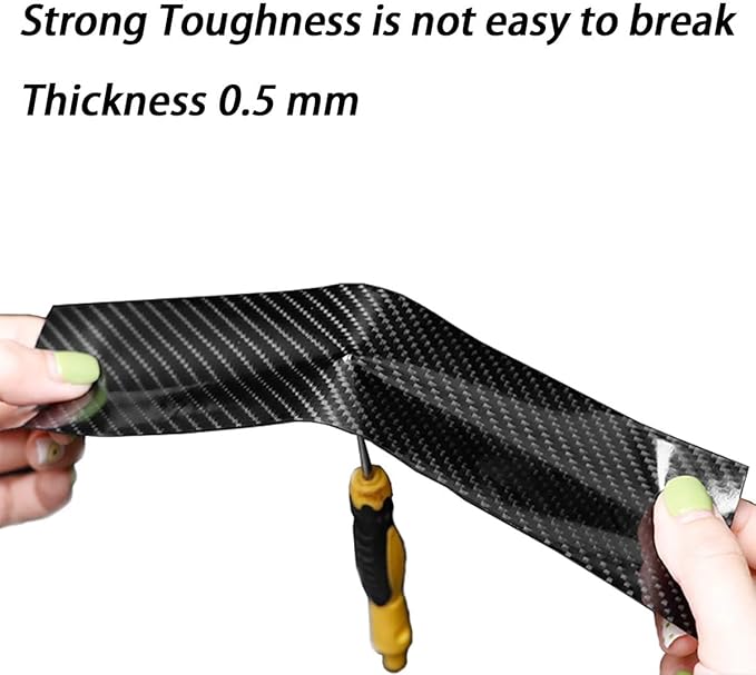 DGSL Car Door Edge Guards Door Sill Protector, 4In x 19.7Ft 5D Carbon Fiber Car Wrap Film, Vinyl Automotive Wrap Film Anti-Collision Fits for Most Car (Black)