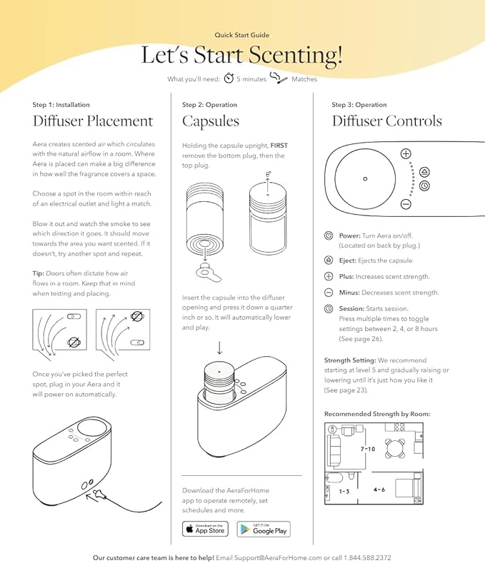 Aera Essential Oil Fragrance Diffuser + Beach House Scent Bundle for Large Rooms (500–1000 Sq Ft), Alexa Compatible + App Controlled Aromatherapy Waterless Diffuser – Hypoallergenic, Family & Pet Safe