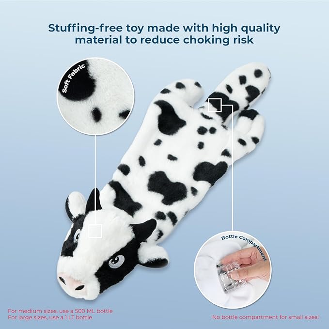 Best Pet Supplies Squeaky Dog Toys with Soft Durable Fabric for Small, Medium and Large Pets Interactive Toy for Indoor Play, Supports Active Biting and Play - Sheep, Cow, size L