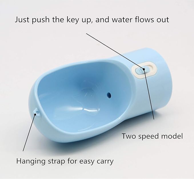 Misthis Portable Dog Water Bottle - Leak Proof Dog Water Dispenser with Bowl & Food Container, Dishwasher Safe Food Grade Plastic for Pet Puppy Outdoor Walking Hiking Travel Blue
