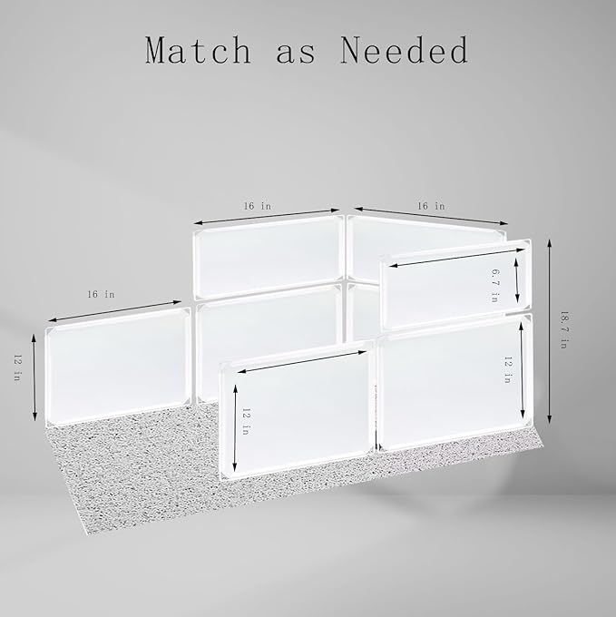 Cat Litter Box Enclosure Splash Guard,DIY Large Pet Litter Box Shields for Open Top Litter Pan.Small Animal Pen for Hamsters, Guinea Pig (Include Litter Mat White, Large L31''W19''H16'' 9 PCS)