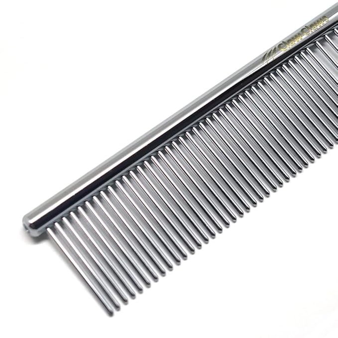 Claw Claws Cat Combs with Rounded Teeth, Removing Tangles and Knots, Quality Chrome Plated Thinner Round Spine Comb, Great Hand Feel and is NOT Easy to Rust, Exquisite and easy to carry