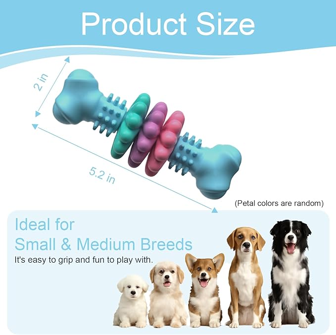 Puppy Teething Toy, Indestructible Dog Chew Toys for Aggressive Chewers, Interactive Bone Dog Toy for Small & Medium Breeds, Tough Puppy Toys to Keep Them Busy and Clean Teeth