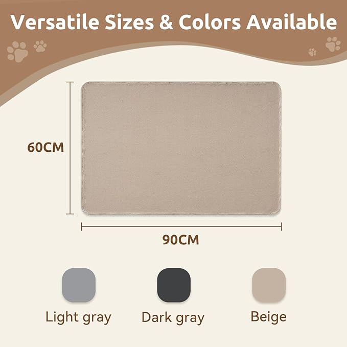 MontVoo Washable Dog Bed Cover, Absorbent Quick Dry Pet Bed Sheet, Easy Hair Removal Couch Covers for Dogs/Cats, 24x35 Inches, Waterproof PU Backing Dog Bed Mat for Car Seat, Crate, Cover Only, Beige