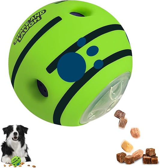 SHAKE AND LAUGH Interactive Puzzle Dog Treat Ball, Treat Dispensing Enrichment Dog Toys Ball, L, 3.94 in (10 cm)