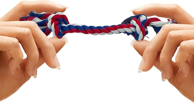 Small Dog and Puppy Knotted Rope Chew Toy - Extra Small Size 6"
