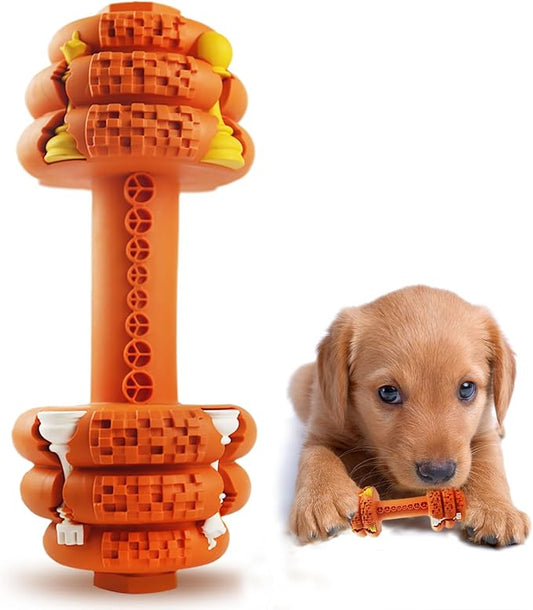 Hswaye Dog Chew Toys for Aggressive Chewers,Food Grade Non-Toxic Dental Pet Toy,Tough Durable Indestructible Dog Toys for Small Medium Dogs.Orange（8IB-15IB）