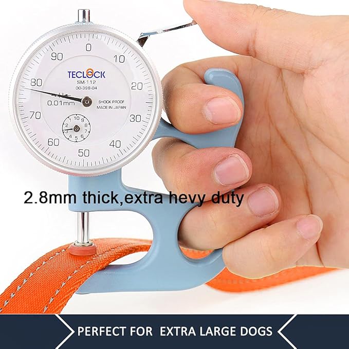 Plutus Pet Double Handle Dog Leash 4ft, Heavy Duty, Reflective Dual Handle Dog Leash for Safety Training, for Medium Large Dogs,2 Handle Leads(Orange)
