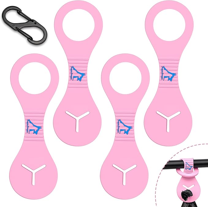 Dog Poop Bag Holder for Leash Waste Bag Carrier Dog Poop Bag Dispenser for Walking Running Bicycle Accessory 4 pieces (Pink)