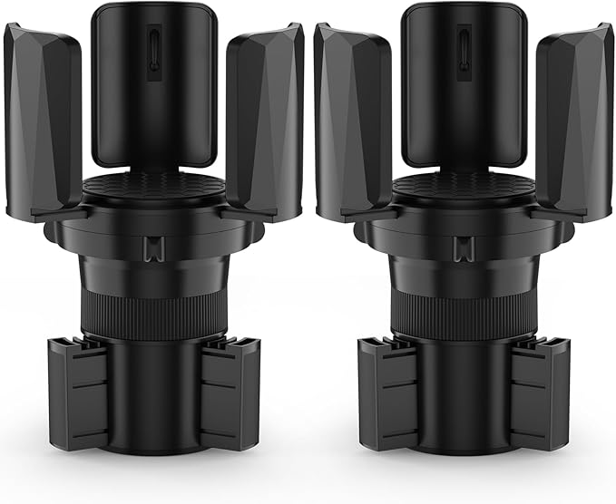 DYLEN Car Cup Holder Expander, Cup Holder Expander Adapter for Car with Adjustable Arms and Base, Fits Yeti, HydroFlask, Stanley, Other Bottles 14-64oz (2 Pack)