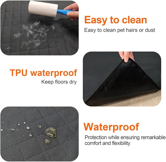 Washable Pee Pads for Dogs 72"×72" Reusable Puppy Pads Extra Large, Waterproof Pet Training Pads Leakage Non-Slip, Dog Pee Pads Whelping Pads for Playpen, Crate, Sofo, Car, Bed
