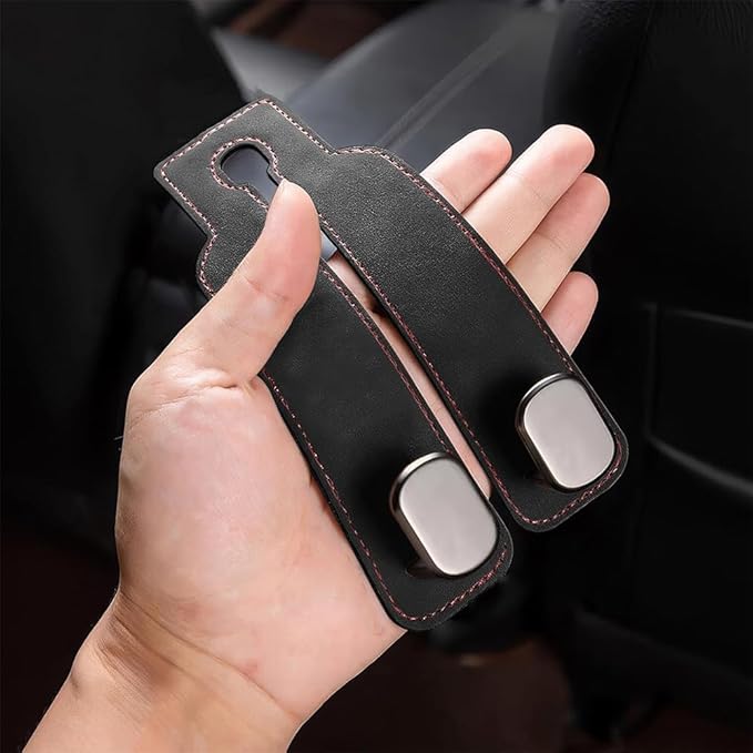 Car Hooks for Headrest,2PCS Car Seat Back Storage Hook for Headrest,Car Seat Multifunctional Bag Hook,Car Hooks for Purses,Bags,Handbags (Black)