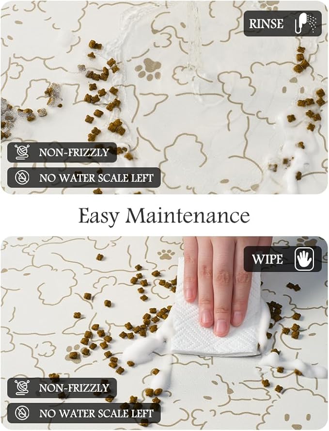 Pet Feeding Mat-Absorbent Dog Mat for Food and Water Bowl-No Stains Quick Dry Dog Water Dispenser Mat