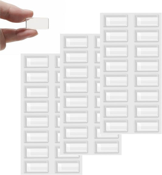 Furnigear Self-Adhesive Rubber Feet, Non-Skid Bumper Pads for Electronics, Speakers, Furnitures, Appliances, Audio Equipment, Laptop - Clear Rectangle (48pcs)