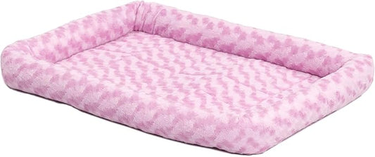 MidWest Homes for Pets QuietTime Fashion Dog Bed - Pink Faux Fur Bolster, Ultra-Soft and Machine Washable, Fits 24-Inch Crates and Carriers, for Small Breed Dogs