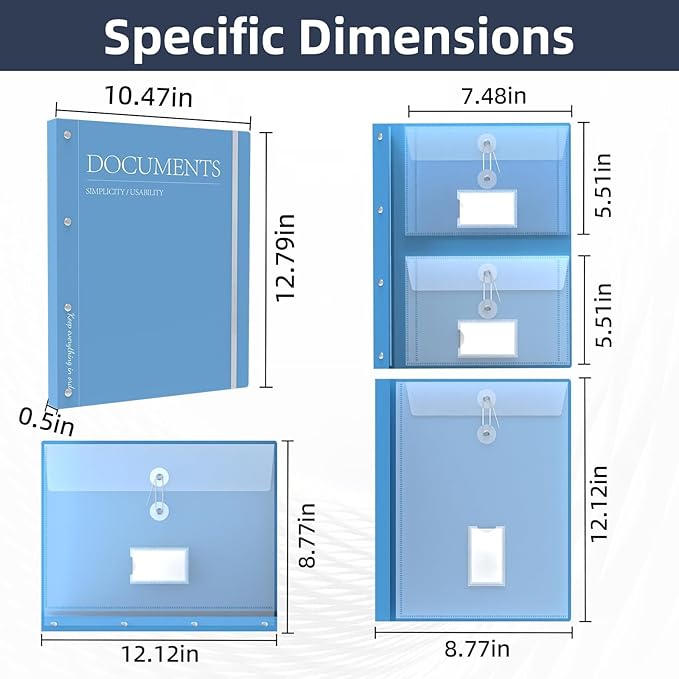 Important Document Organizer, Portable Document Holder for Papers, Passports, Birth Certificates, Expanding Folio for Home, School, Office Supplies, Letter Size