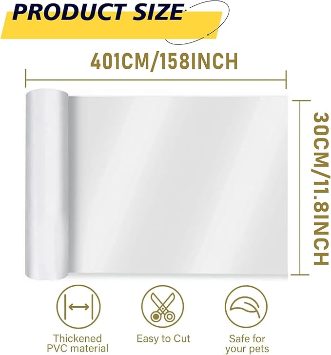 yongjoy Anti-Cat Scratch Furniture Protector, Flexible Sticky Couch Corner Guard, Thicken Vinyl Cat Scratch Tape (158" x 11.8")