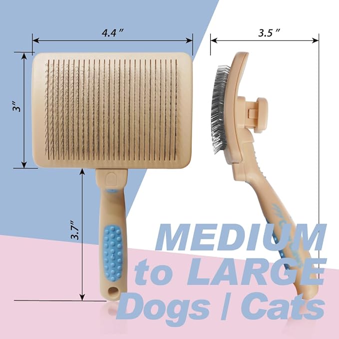 Claw Claws Pet Slicker Brush for Large Dogs, Plastic Handle, Gently Remove Tangled and Mats Hair, Pet Grooming Brush Tool, Sheepskin Wool Carders (5" Pad Quick Cleaning)