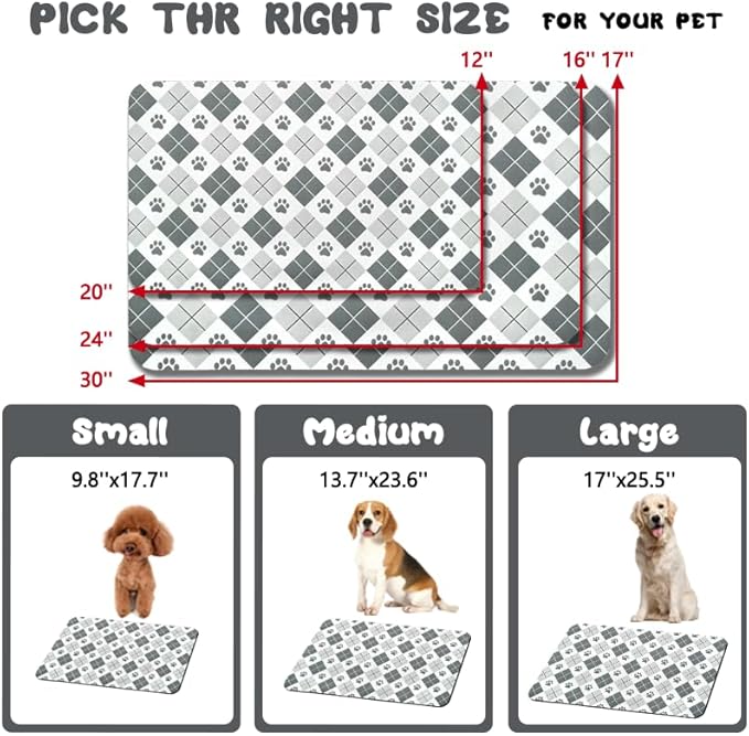 Dog Food Mats for Floors Waterproof, Dog Cat Water Bowl Mats Pet Feeding Absorbent Mat Dog Cat Pet Placemats for Food and Water Paw 16 * 24 inch