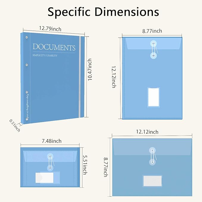 Important Document Organizer, Expanding File Folder Organizer for Papers, Passports, Birth Certificates, Portable for Home, School, Office Supplies