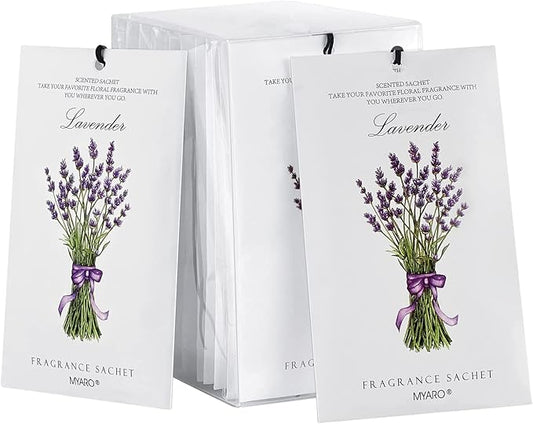 MYARO 12 Packs Lavender Scented Sachets Air Freshener for Drawer and Closet, Long-Lasting Sachet Bag Room Car Odor Deodorizer Fresh Scent Home Fragrance