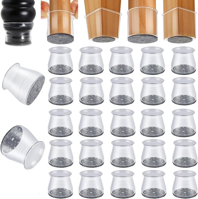 48 Pack Chair Leg Floor Protectors, Chair Feet Protectors for Hardwood Floors,Silicone Chair Leg Caps Covers Pads, Floors from Scratching and Reduce Noise(Fit:1-5/16"-2")