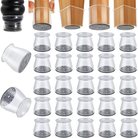 48 Pack Chair Leg Floor Protectors, Chair Feet Protectors for Hardwood Floors,Silicone Chair Leg Caps Covers Pads, Floors from Scratching and Reduce Noise(Fit:1-5/16"-2")