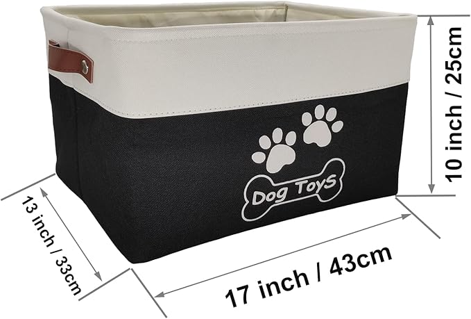 Large Dog Toy Basket Collapsible Dog Toy Box Shape Keeping Rectangle Dog Toy Bin for Pet Toys,Accessories