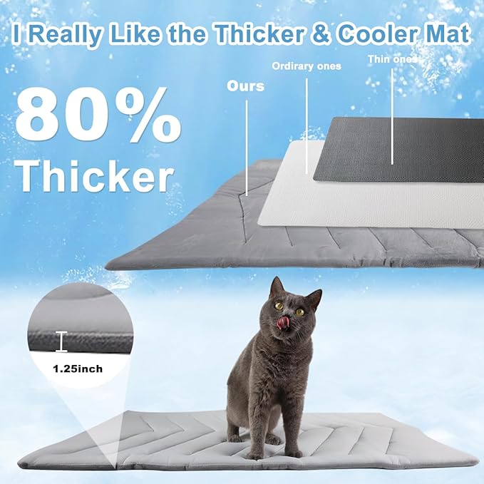 Qonimm Dog Cooling Mat for Large Dogs 40 x 28''Self Coolings Foldable Cooling Pad,Q-MAX>0.5 Washable Ice Cool Fabric-Cool on Contact，Easy Washable Pet Pad for Kennel Sofa Floor Car Seats in Summer