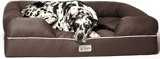 PetFusion Ultimate Dog Bed, Orthopedic Memory Foam, Multiple Sizes/Colors, Medium Firmness Pillow, Waterproof Liner, YKK Zippers, Breathable 35% Cotton Cover, 1yr. Warranty,Brown, XXL Jumbo (50x40")