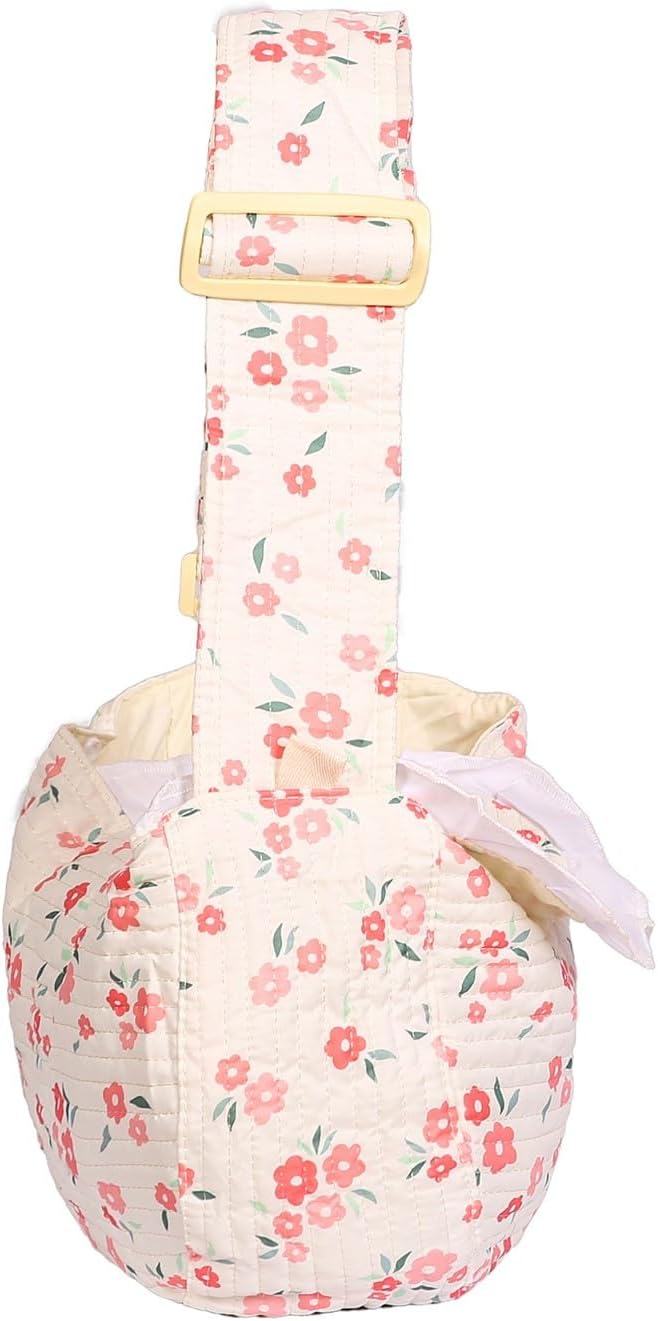 Floral Print Pet Carrier Bag for Small Dogs and Cats, 5-15 Lbs Pet Purse,Hands-Free Design Dog Purses(Red Floral, Small)