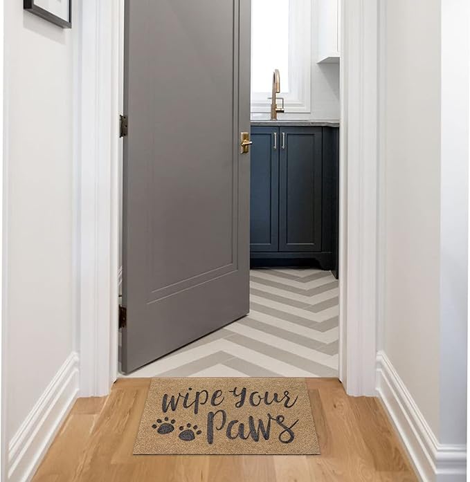 AAZZKANG Brown Door Mats for Home Entrance Outdoor Indoor Funny Wipe Your Paws Mat Easy to Clean Welcome Front Door Mat with Non Slip Rubber Backing
