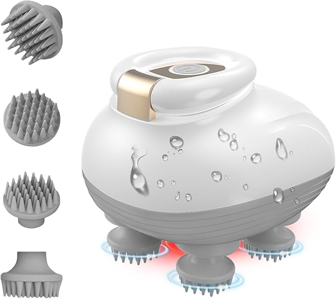 TISSCARE Electric Scalp Massager, Cordless Head Massager Scalp for Hair Growth and Stress Relax, 3 Speed Modes, Waterproof Handheld Portable Head Scratcher for Pet Dog Cat Massage, Gift for Women Men