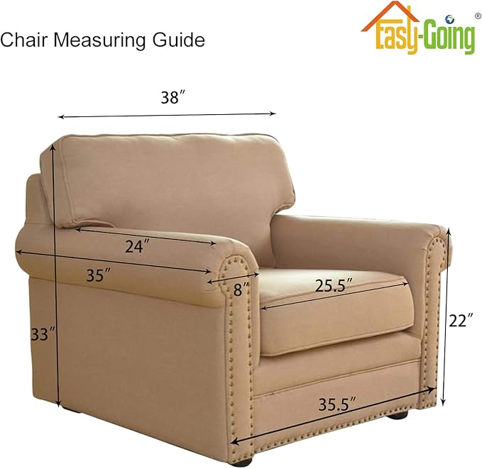 Easy-Going Stretch Chair Sofa Slipcover 1-Piece Couch Sofa Cover Furniture Protector Soft with Elastic Bottom for Kids, Pet. Spandex Jacquard Fabric Small Checks (Chair, Olive Green)