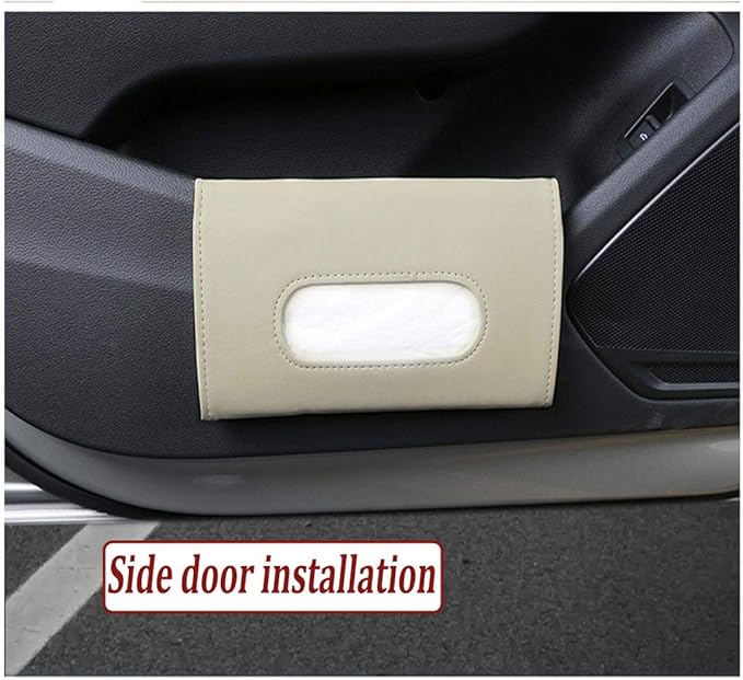 Car Tissues Holder for Car, Visor Tissue Holder, Car Tissue Box, Car Disposable Masks Holder, Mask Dispenser for Car (Beige)