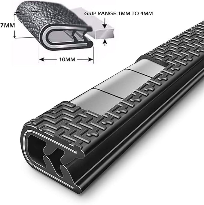 MYFAMIREA 16.4 Ft(5M) Car Door Edge Guards U Shape Edge Trim Rubber Seal Protector Car Door Protector Car Protection Door Edge Anti-Collision Rubber Clips Fit for Most Car