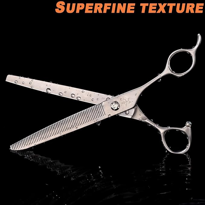 High-end Professional Dog Grooming Thinning Scissors Teeth Cutting Blending Shears Pet Texturizing Shears 7.5 Inch Extremely Very Sharp Stainless Steel Alloy For Cat Other Animals Groomer