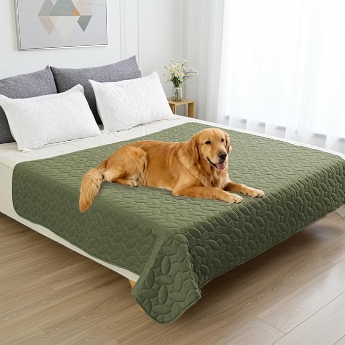 Ameritex Pet Bed Cover Dog Bed Blanket for Sofa and Furniture Waterproof New Pattern Design (68x82 Inch, Green)
