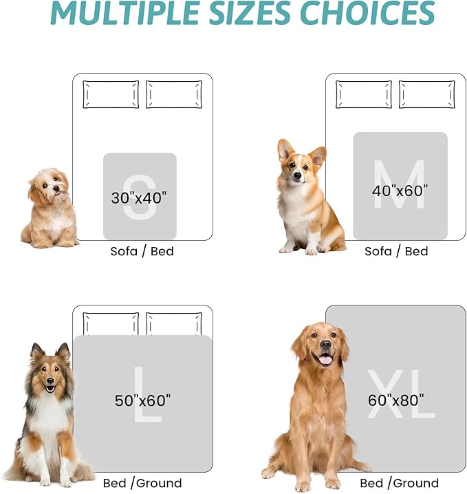 COZY KISS Waterproof Pet Blanket, Christmas Faux Fur Deer Print Blanket, Woman Sofa Bed Couch Throw, Liquid Pee Proof for Large Dog or Cat, Reversible, Washable, Ultra Soft, 40x60 inch, Brown
