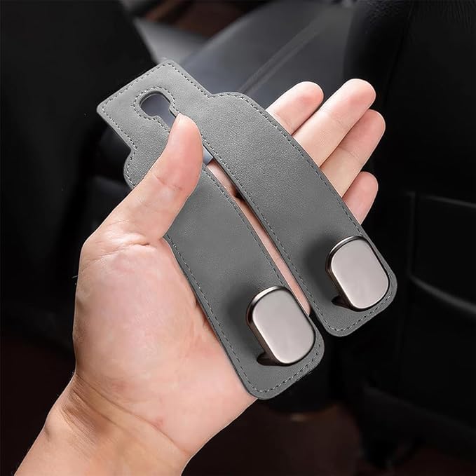 Car Hooks for Headrest,2PCS Car Seat Back Storage Hook for Headrest,Car Seat Multifunctional Bag Hook,Car Hooks for Purses,Bags,Handbags (Gray)