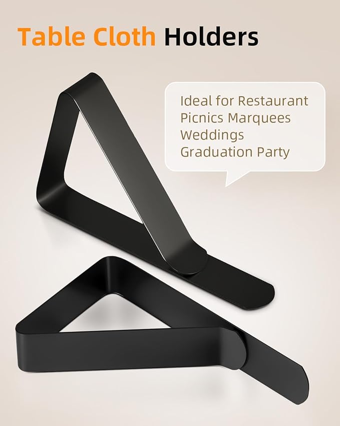 24 Pack Tablecloth Clips - Heavy Duty Picnic Table Clip, Stainless Steel Table Cloth Cover Clamps, Table Cloth Holders Ideal for Restaurant Outdoor