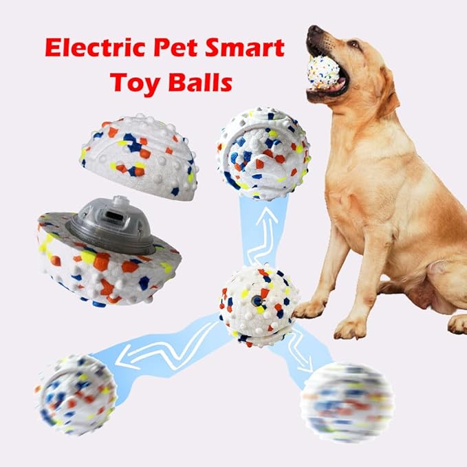 CAISHOW Electric Interactive Dog Toy Ball, Automatic Active Rolling Balls for Small Medium Dogs, Self Moving Bouncing Jumping Rechargeable Funny Pet Toys for Boredom Puppy Cat Kitten Indoor Outdoor