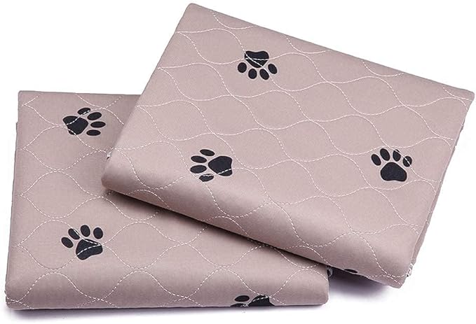 SincoPet Washable Dog Pee Pads with Puppy Grooming Gloves,Puppy Pads,Reusable Pet Training Pads,Large Dog Pee Pad,Waterproof Pet pads for dog Bed Mat,Super Absorbing Whelping Pads, Brown