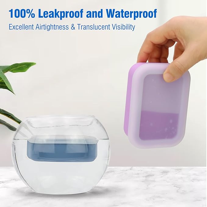 Enhanced Leak Proof Travel Soap Container, Compact Silicone Travel Soap Holder with Drainage Pad, Great for Camping, Gym and Business Trip (Purple)