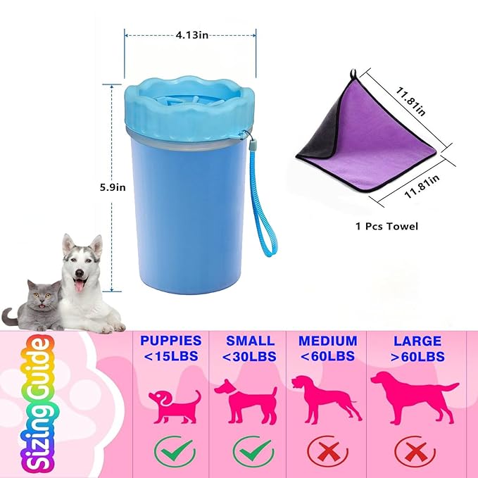 Dog Paw Cleaner and Washer Kit with Towel