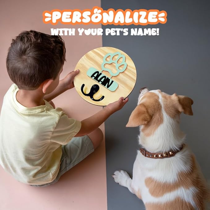 VINARTSVN Dog Leash Holder Wall Mount, Personalized Pet Harness Hanger Paw Print Hook, Hook for Dog, Cat, Key Rack Wall Organizer, Cat Collar Organizer for Entryway, Memorial Gifts for Pet Lover