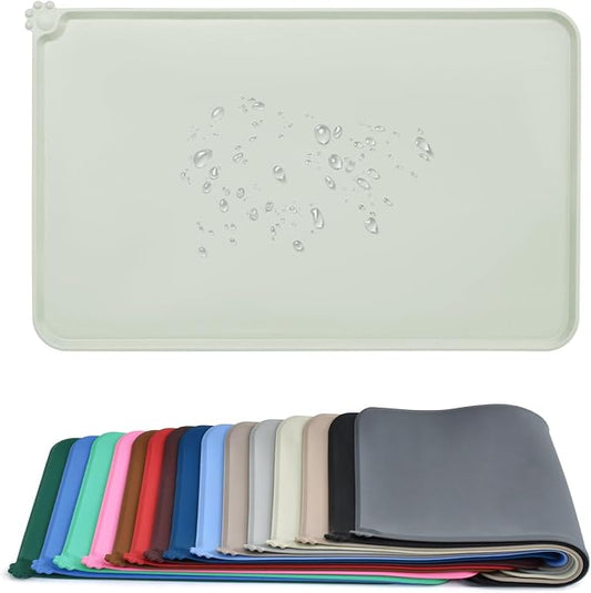 AUDWUD Silicone Waterproof Pet Feeding Mats,Anti Slip Bowl Pad,Dog Mat for Food and Water